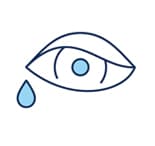 Watery, teary eyes